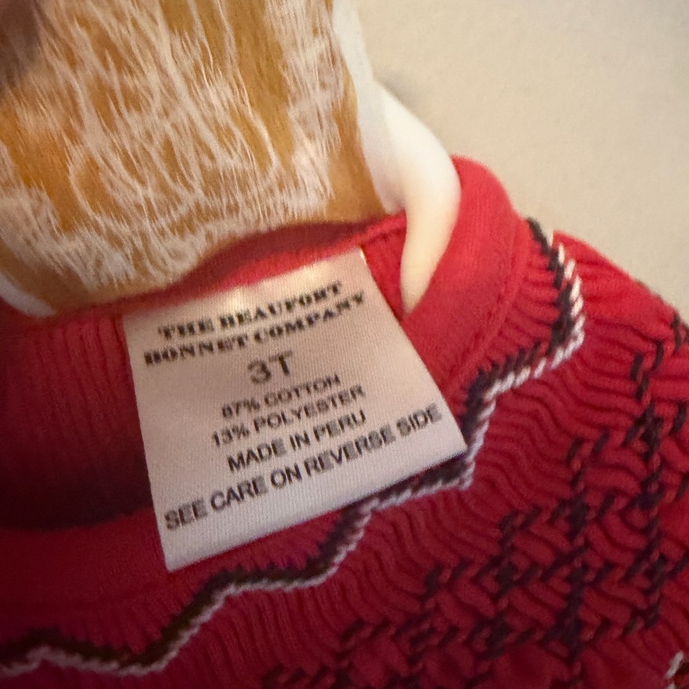 The Beaufort Bonnet Company Red Velvet Smocked Long Sleeve Dress - Picture 3 of 4